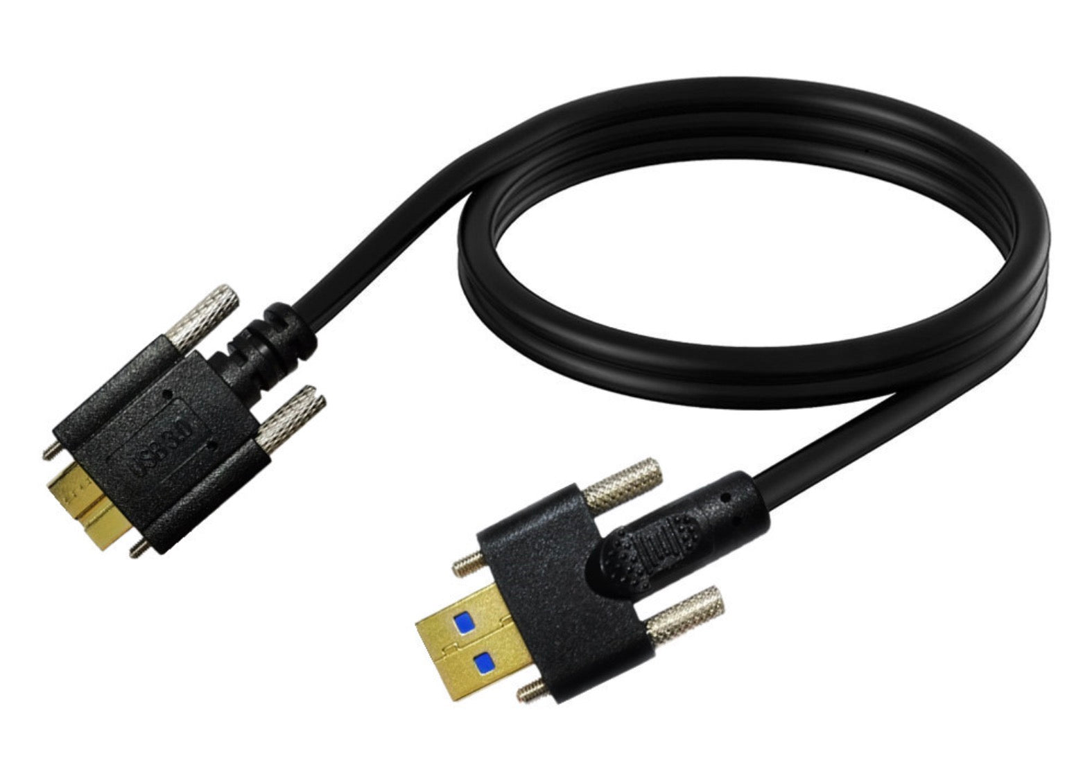 USB 3.0 A Male to Micro-B Male with Dual M3 Screw Locking Cable