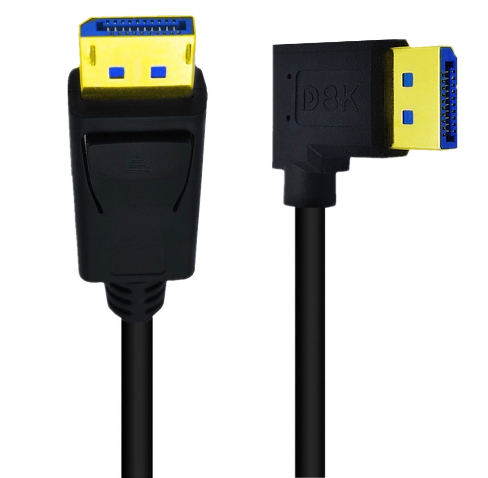 8K DisplayPort 1.4 Straight Male to Right Angled Male 90° Cable (8K@60Hz)