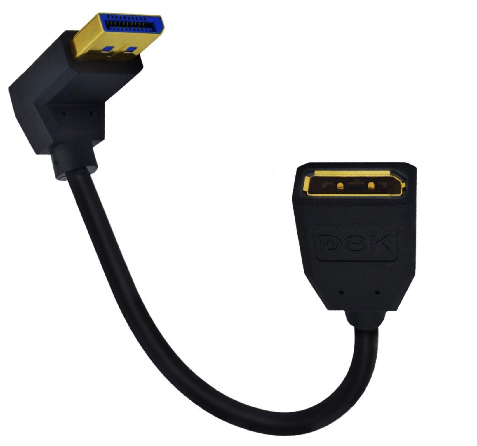 8K DisplayPort 1.4 Down Angled Male to Female Extension Cable HDR 8K@60Hz