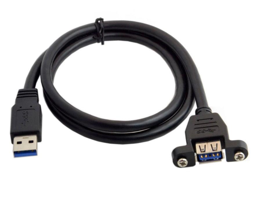 USB 3.0 Type A Male to Female Panel Mount Extension Cable 3m