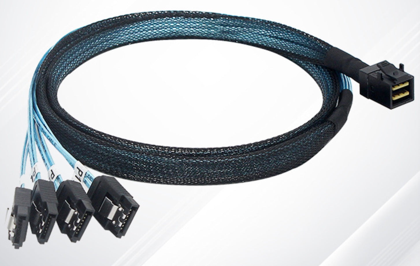 Mini SAS SFF-8643 to 4 x SATA 7-pin Forward Breakout Cable For RAID Card Controller