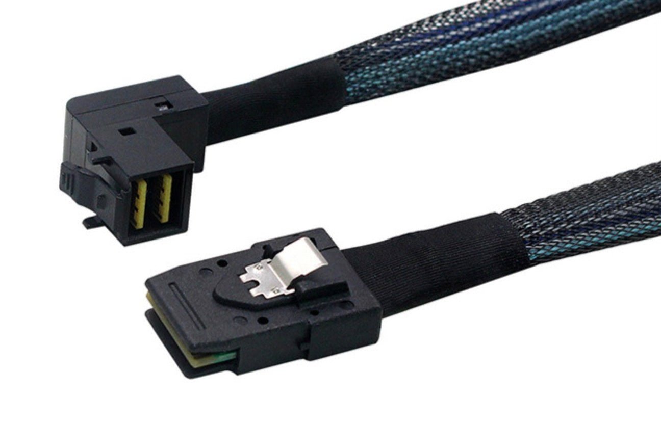 Mini SAS HD (SFF8643) 90° Angled to Mini SAS 36-pin(SFF8087) Converter Cable