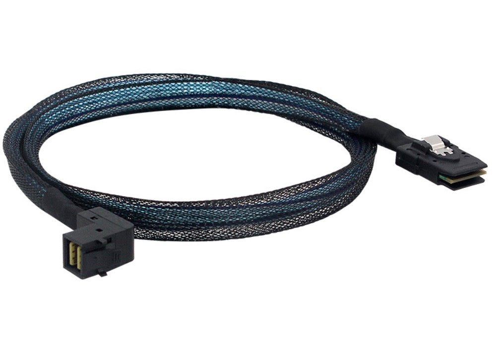 Mini SAS HD (SFF8643) 90° Angled to Mini SAS 36-pin(SFF8087) Converter Cable