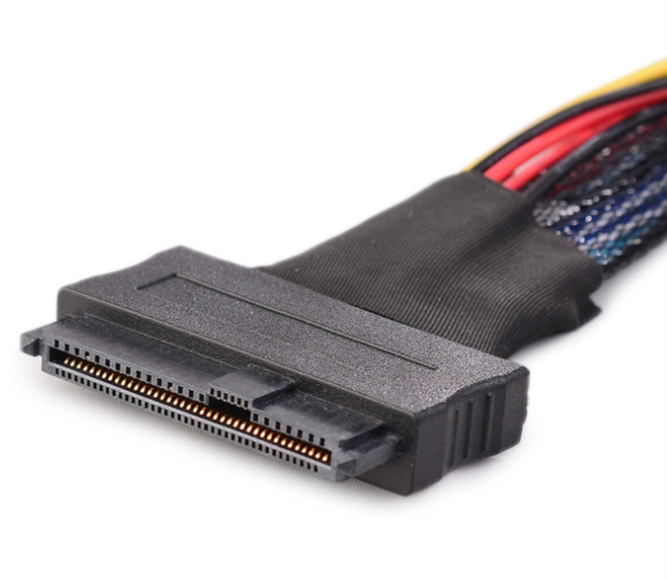 Mini HD SAS 72Pin SFF-8643 8i to U.2 SFF-8639 x 2 Power 15Pin Cable 0.8m