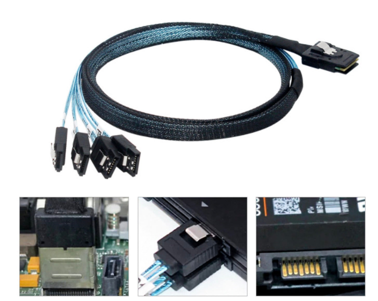 Internal Mini-SAS 36Pin SFF-8087 to 4 x SATA 7Pin Data Cable
