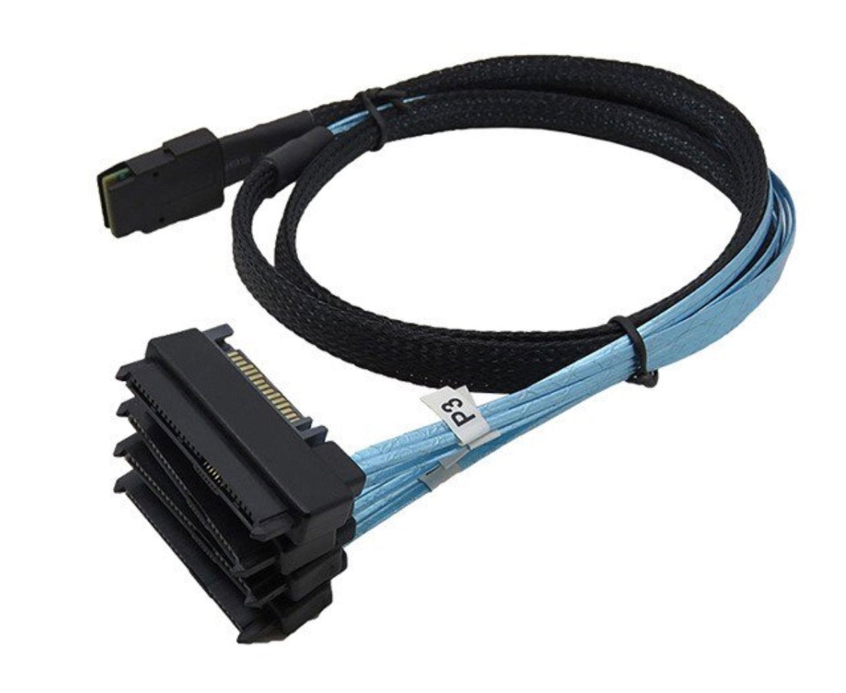 Internal Mini SAS 36Pin SFF-8087 to 4 x 29Pin SFF-8482 SATA Power Cable