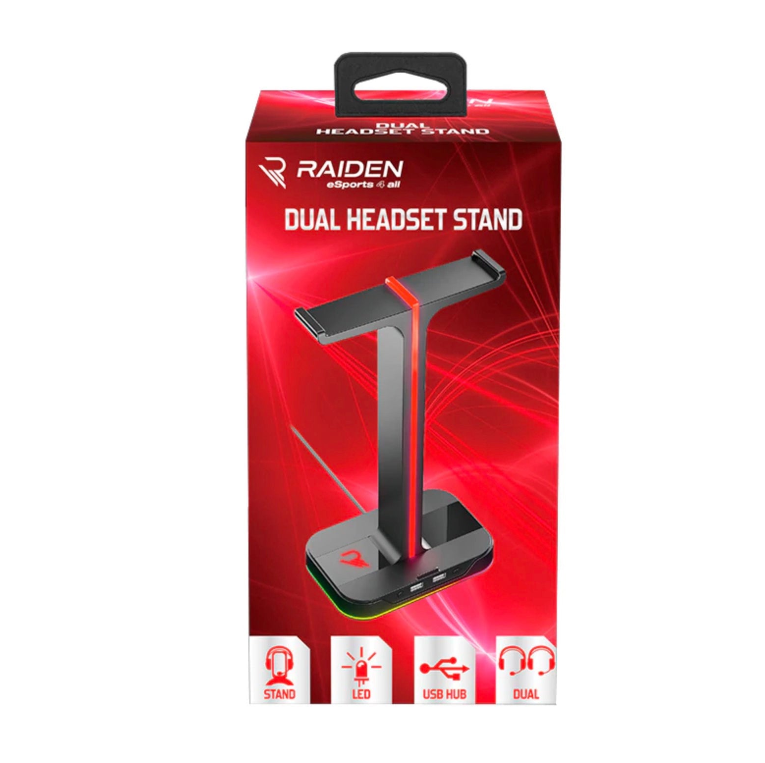 Subsonic Raiden Dual Headset Stand With RGB Lighting