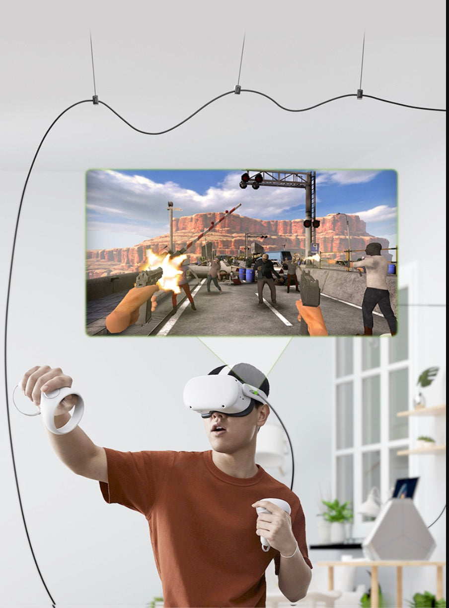 USB-C Male to Angled Male 3A 5Gbps Data Charge Cable USB 3.2 Gen 1 For Oculus Quest 2 VR Link 5m / 6m