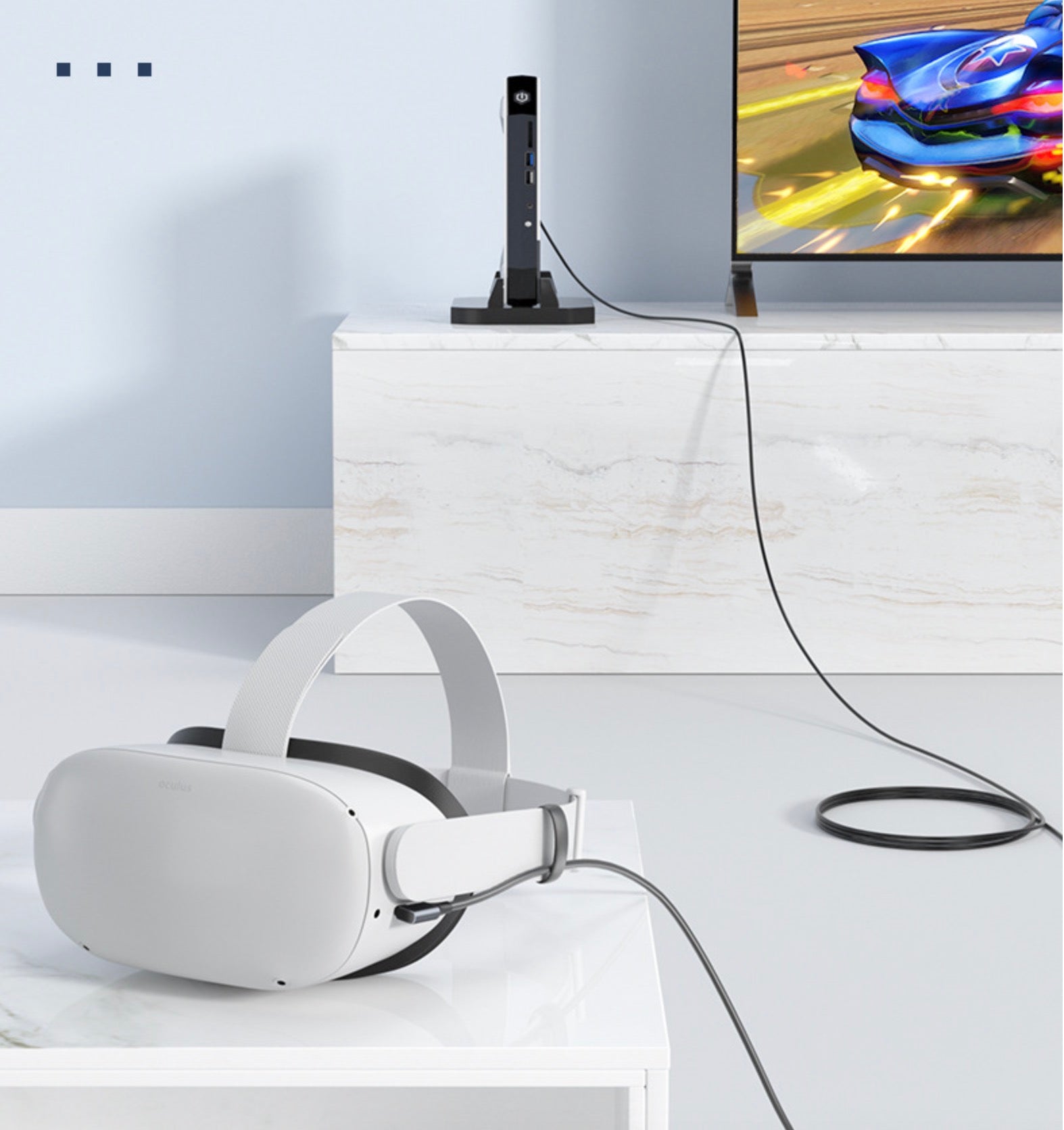 USB-C Male to Angled Male 3A 5Gbps Data Charge Cable USB 3.2 Gen 1 For Oculus Quest 2 VR Link 5m / 6m