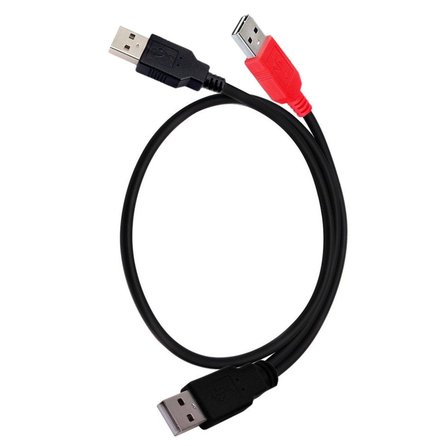 USB 2.0 A Male to Dual USB 2.0 A Male Y Splitter Cable with Extra Power Connector 0.8m