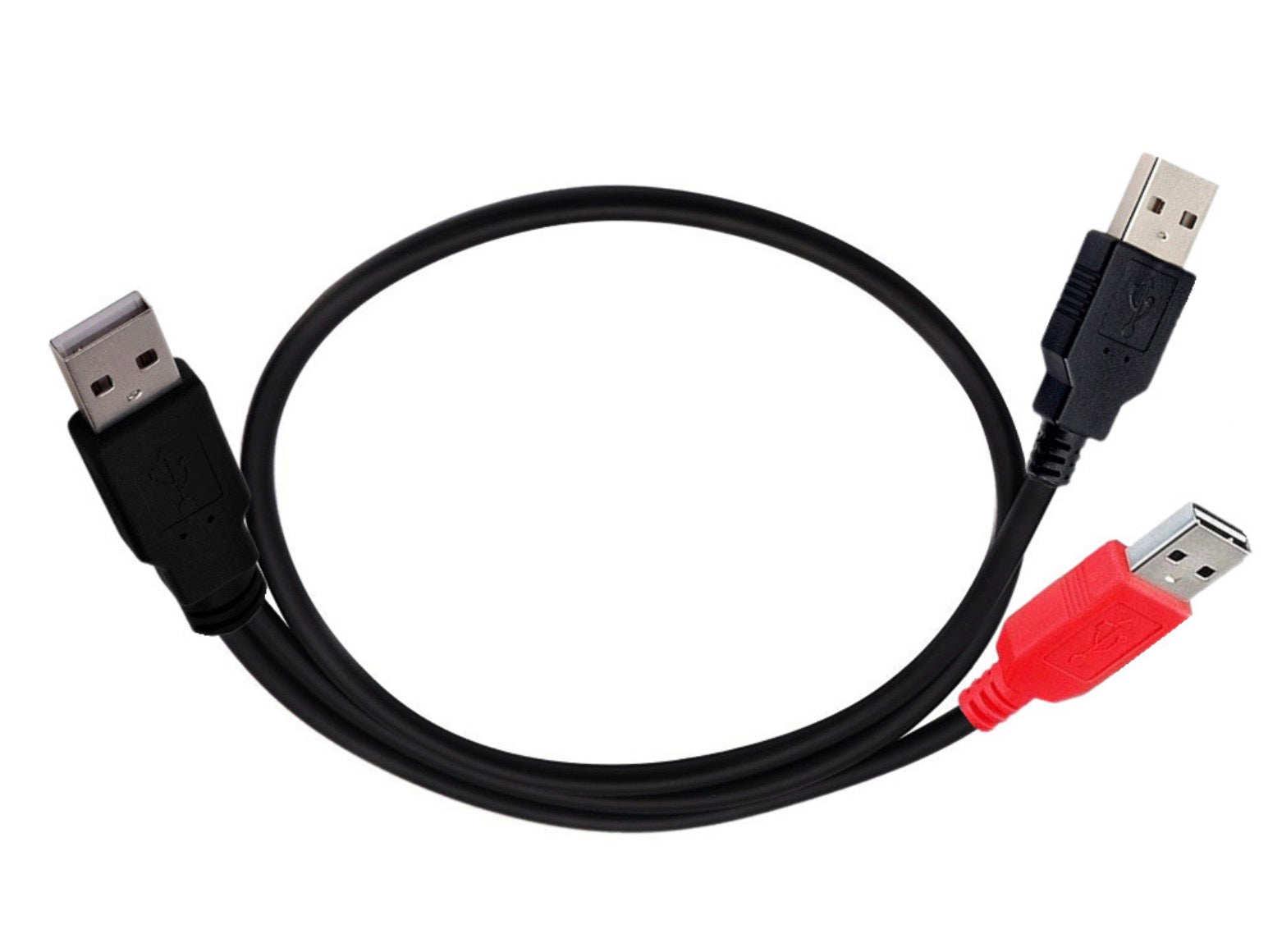 USB 2.0 A Male to Dual USB 2.0 A Male Y Splitter Cable with Extra Power Connector 0.8m