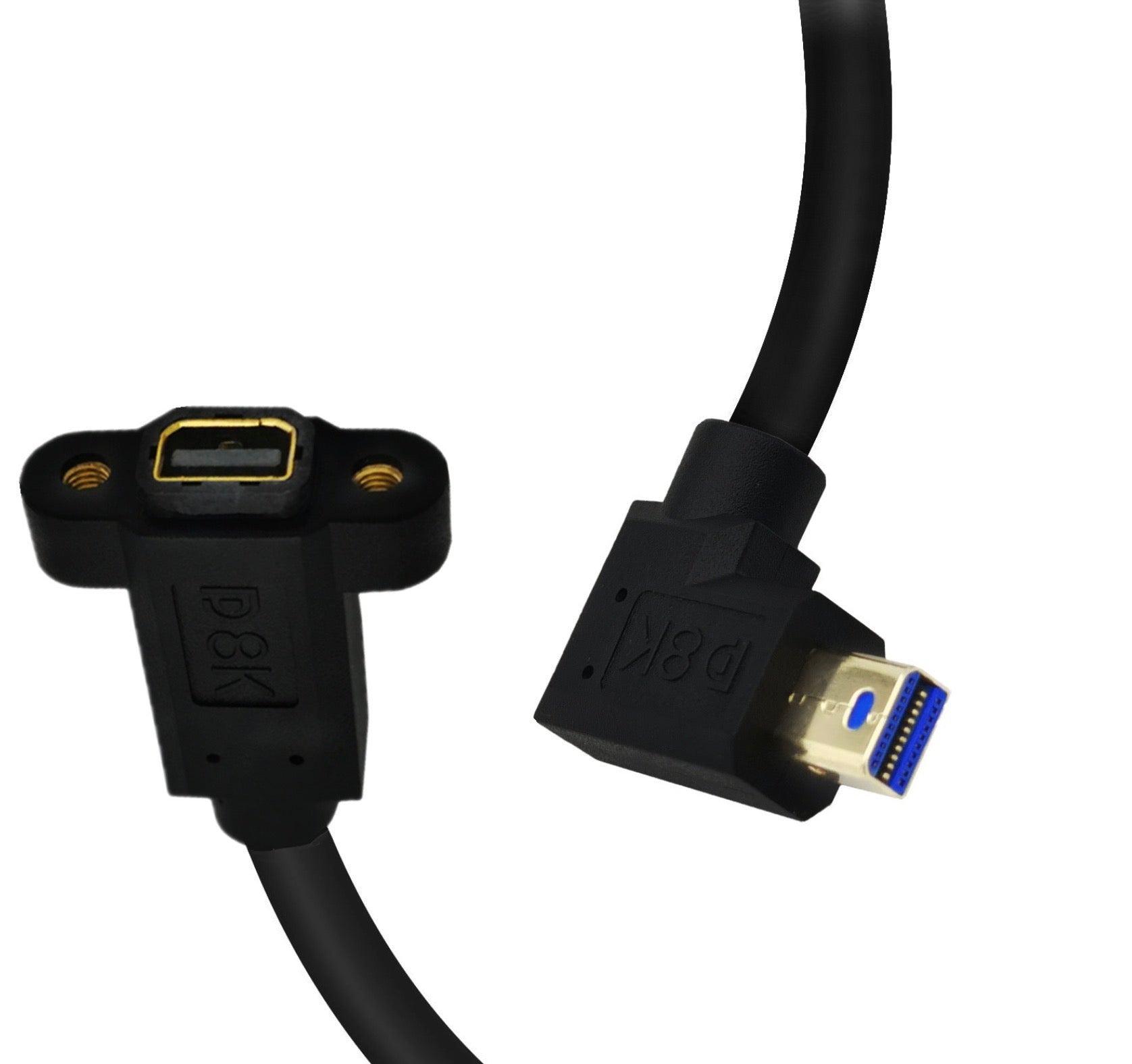 Mini DisplayPort 1.4 8K Male to Female Panel Mount Extension Cable - 0.3m