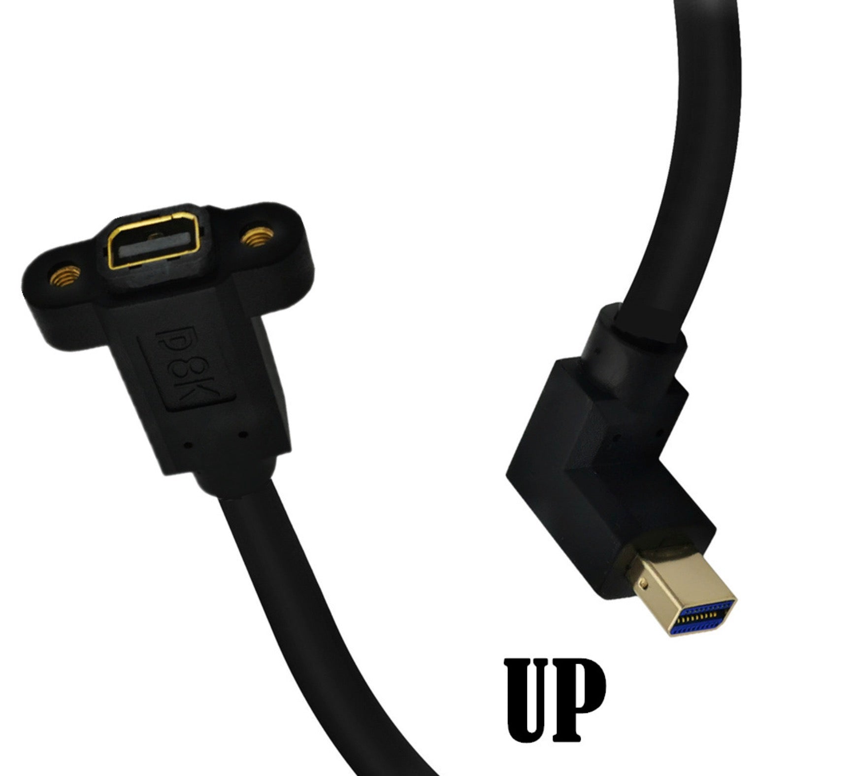 Mini DisplayPort 1.4 8K Male to Female Panel Mount Extension Cable - 0.3m