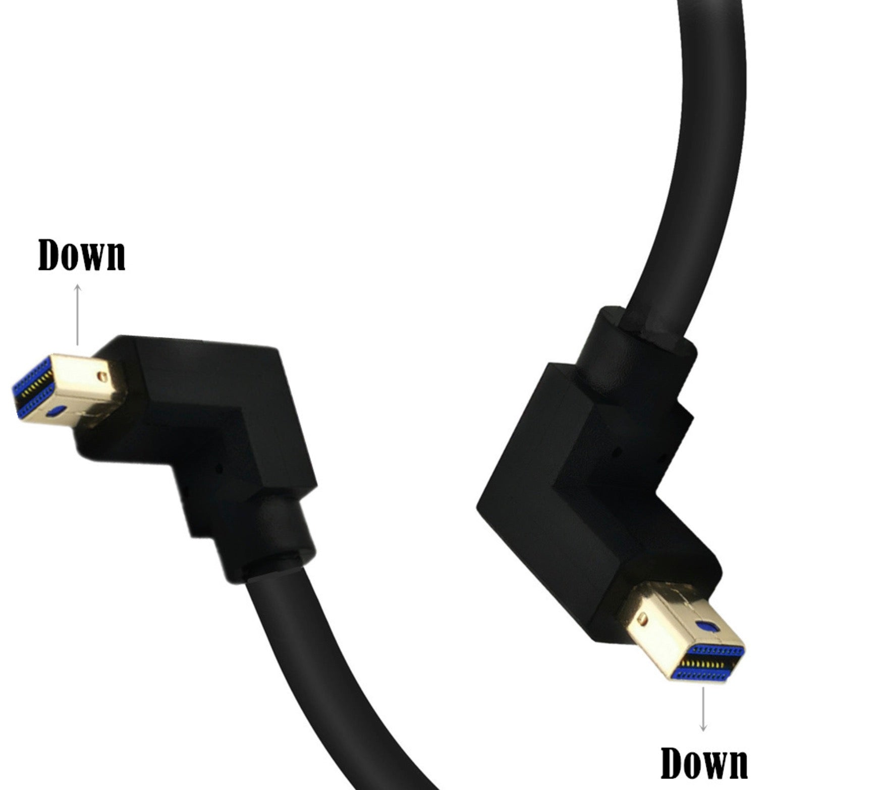 8K 1.4 Mini Displayport Male to Mini DP Male Up/Down Angled Video Cable - 0.3m
