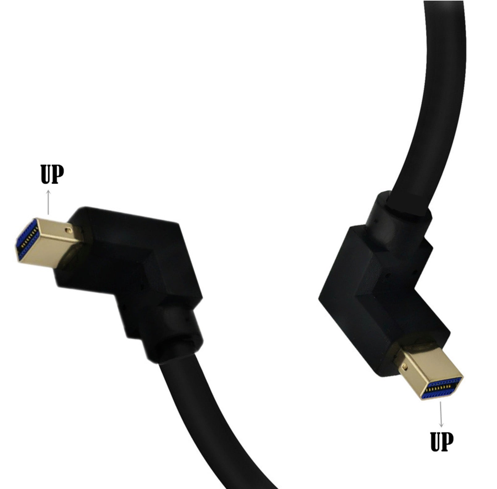 8K 1.4 Mini Displayport Male to Mini DP Male Up/Down Angled Video Cable - 0.3m