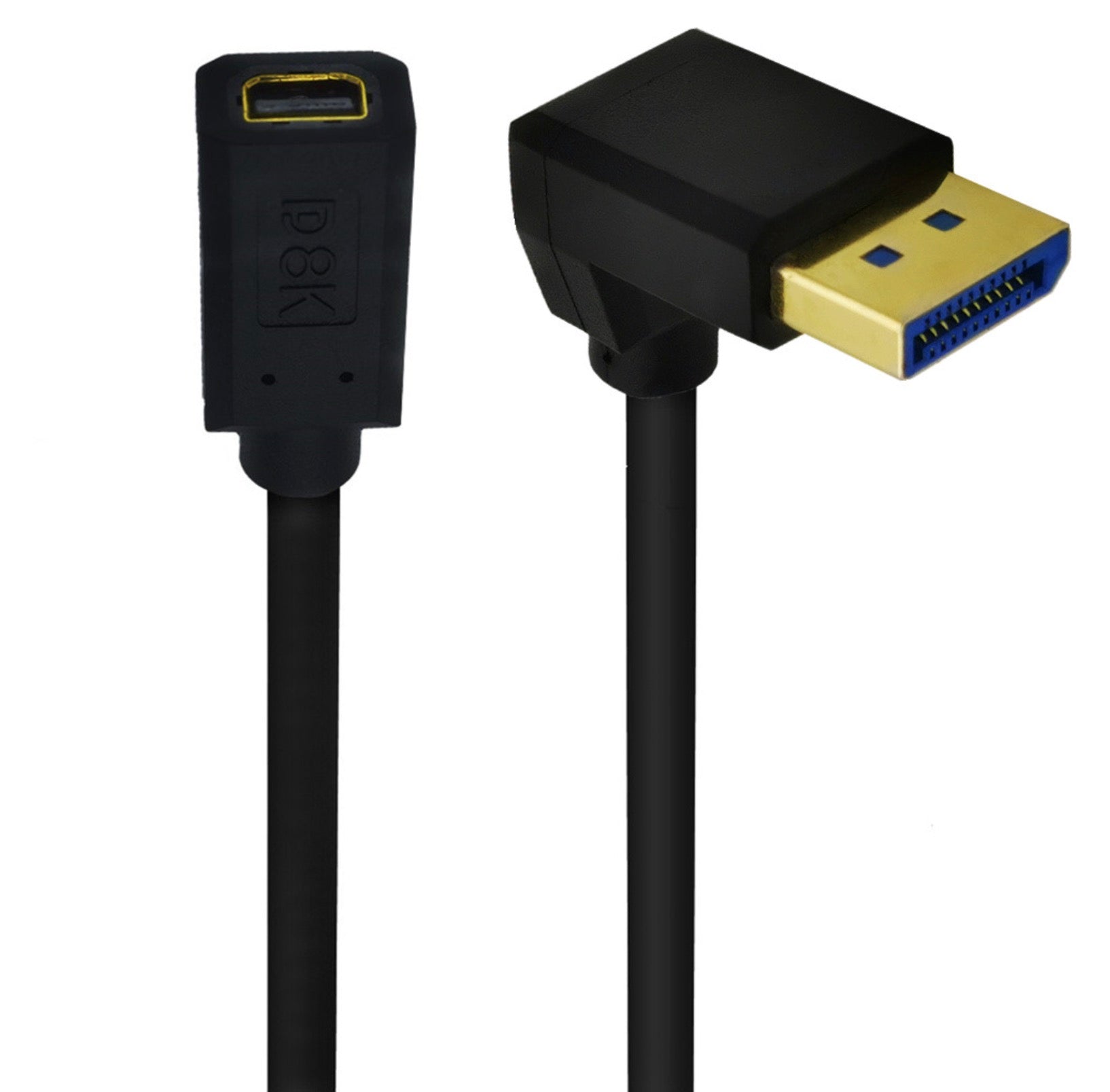 8K DisplayPort 1.4 Male to Mini DisplayPort Female Extension Cable 0.3m