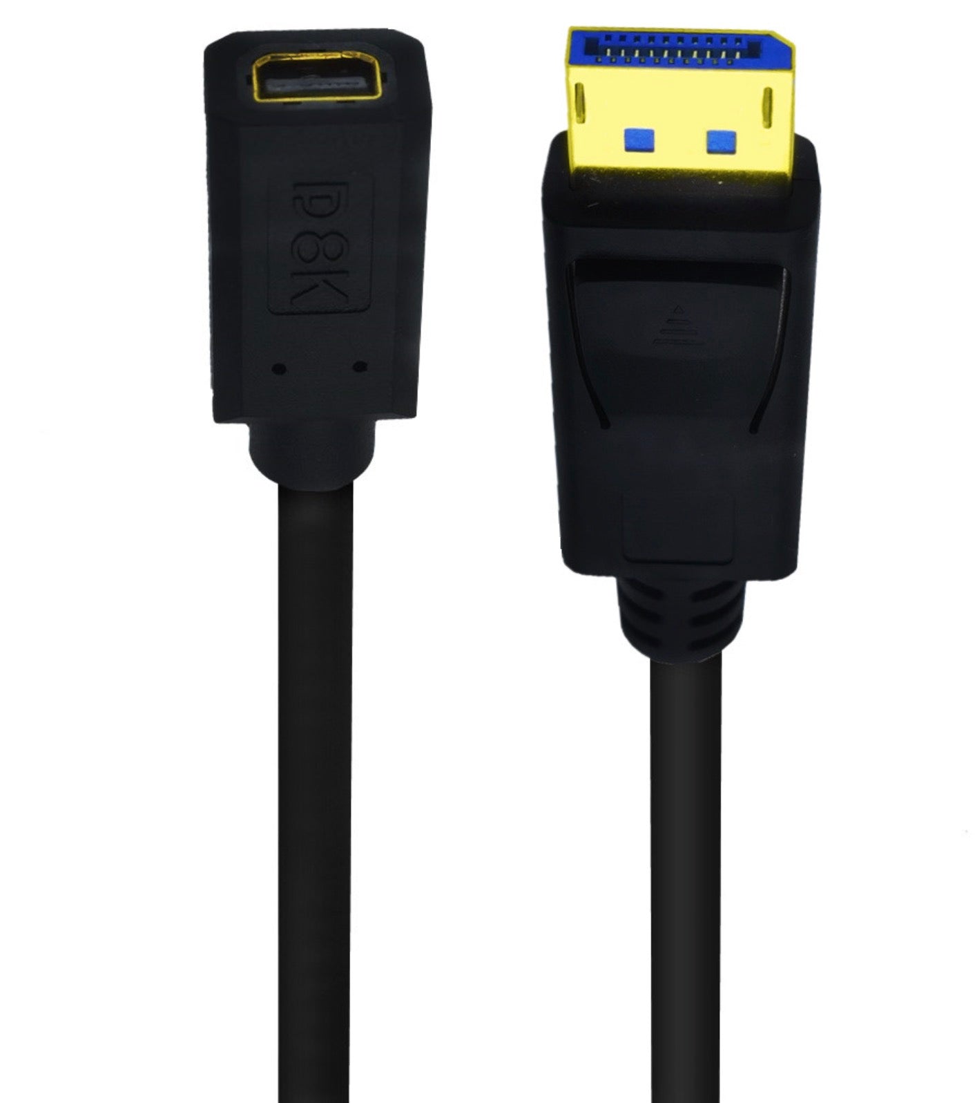 8K DisplayPort 1.4 Male to Mini DisplayPort Female Extension Cable 0.3m
