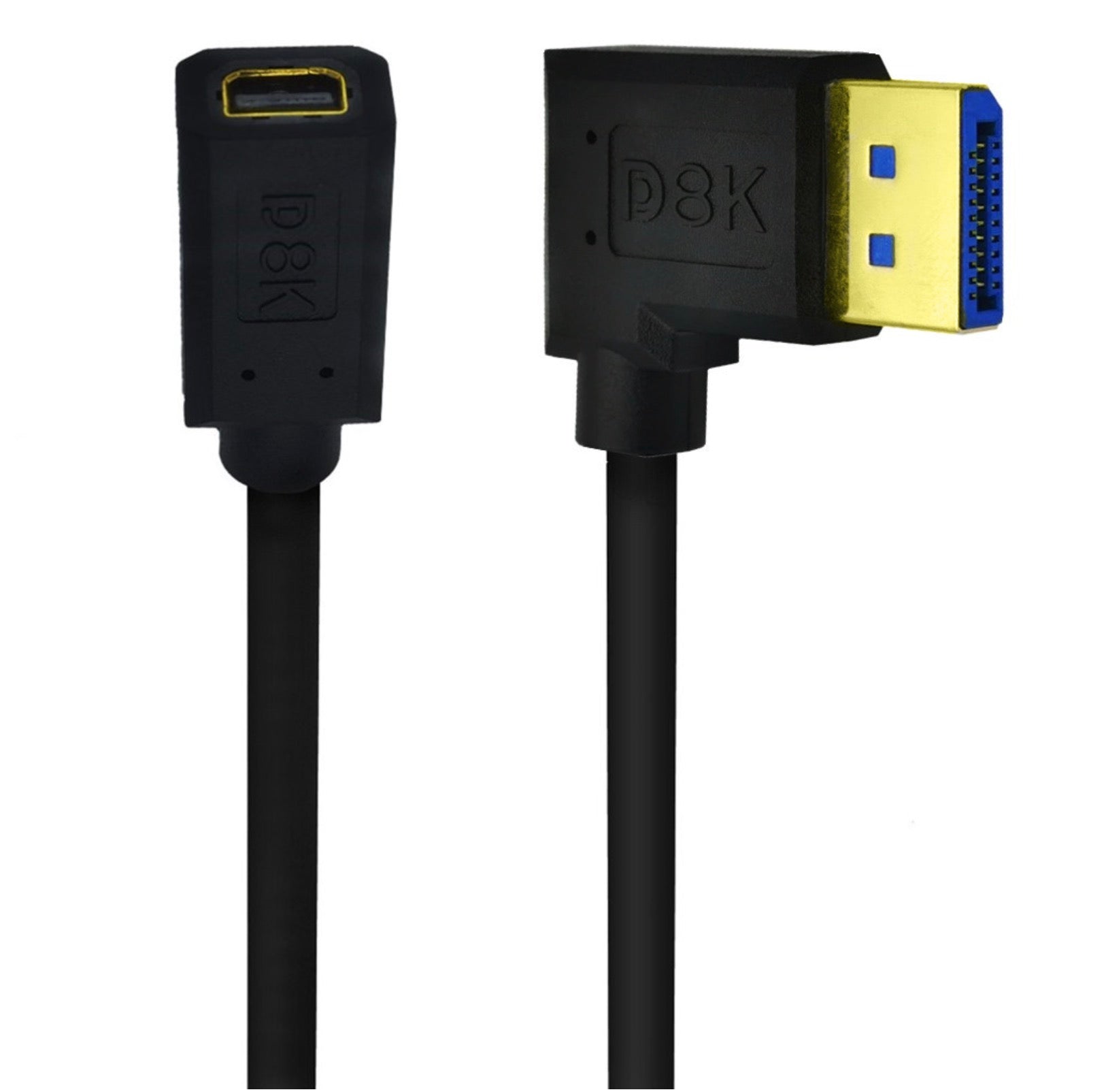 8K DisplayPort 1.4 Male to Mini DisplayPort Female Extension Cable 0.3m