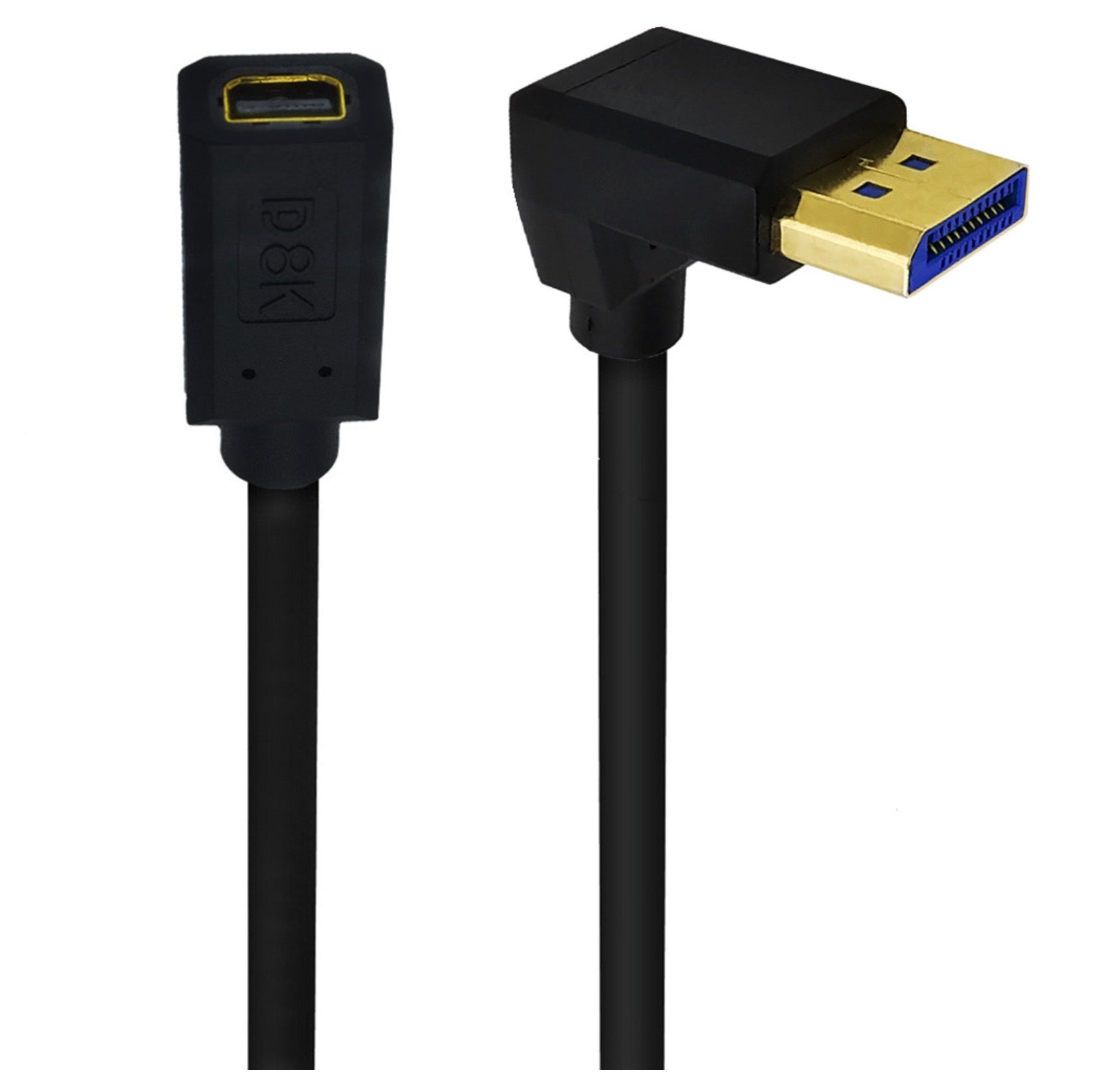 8K DisplayPort 1.4 Male to Mini DisplayPort Female Extension Cable 0.3m