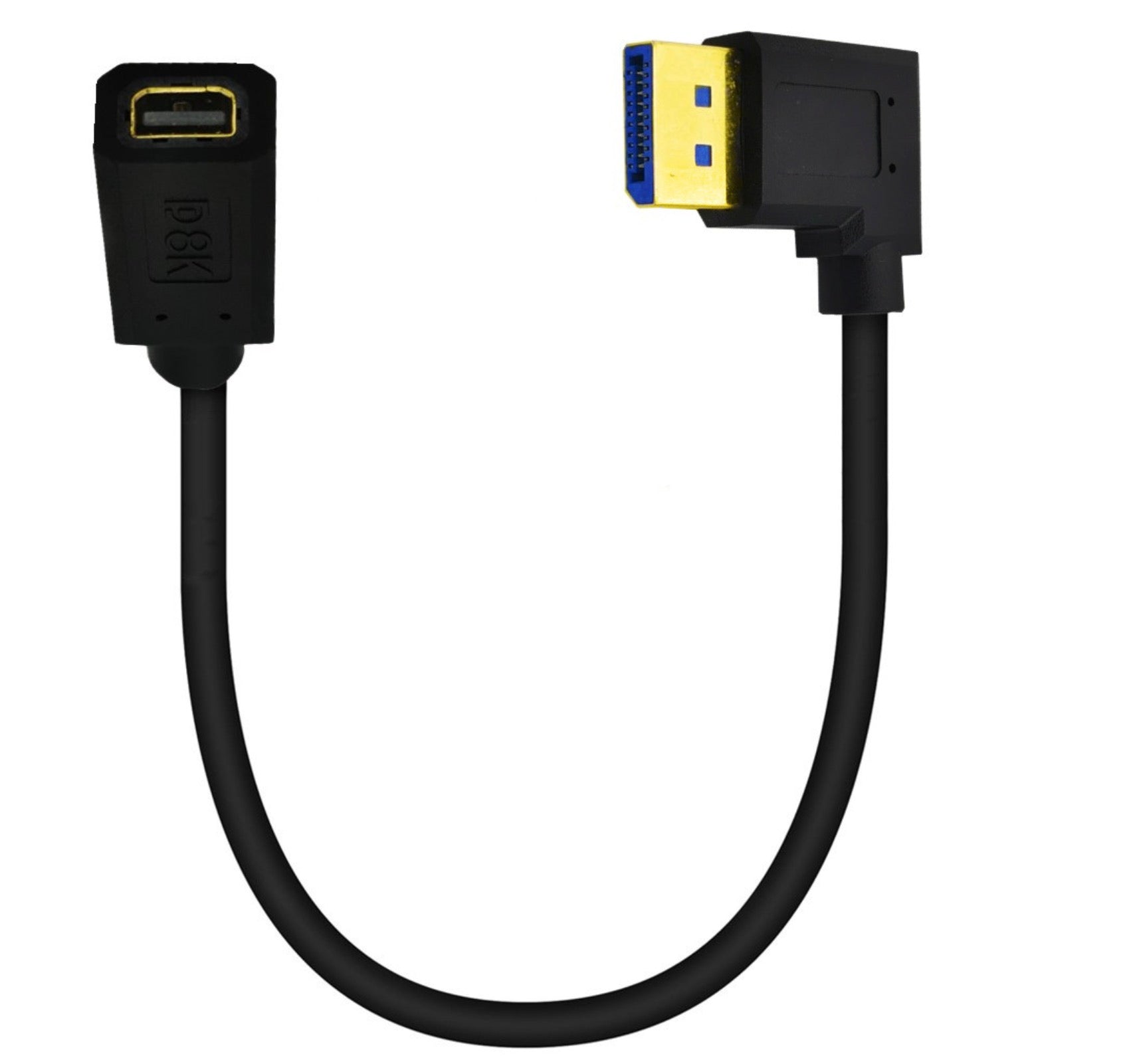 8K DisplayPort 1.4 Male to Mini DisplayPort Female Extension Cable 0.3m