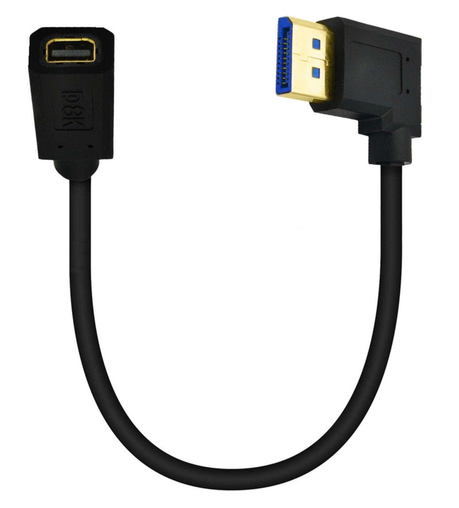 8K DisplayPort 1.4 Male to Mini DisplayPort Female Extension Cable 0.3m