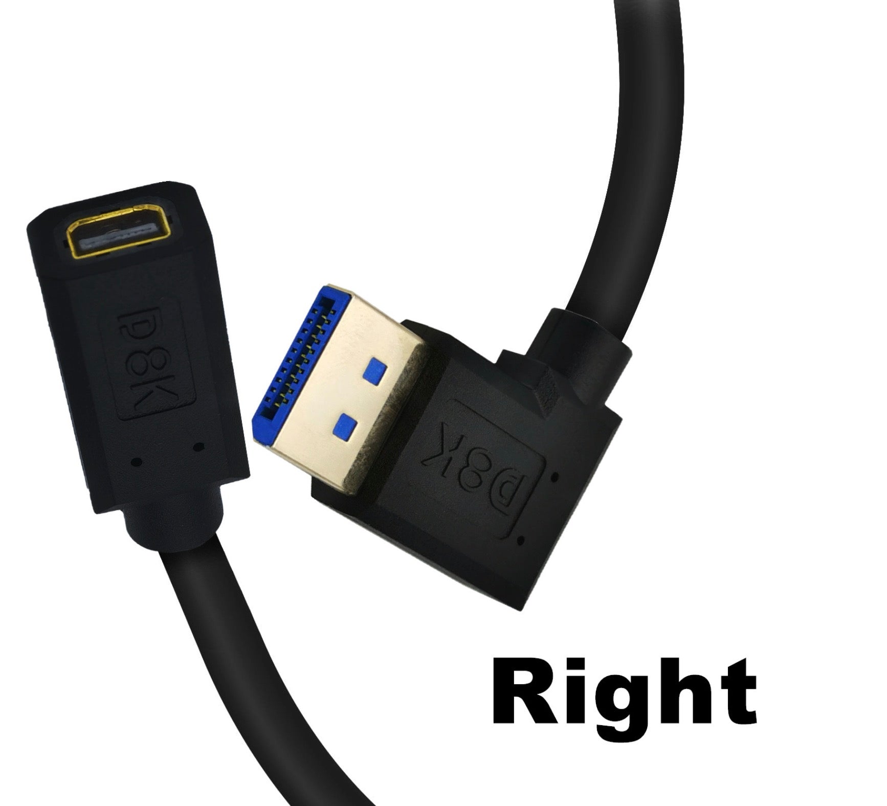 8K DisplayPort 1.4 Male to Mini DisplayPort Female Extension Cable 0.3m