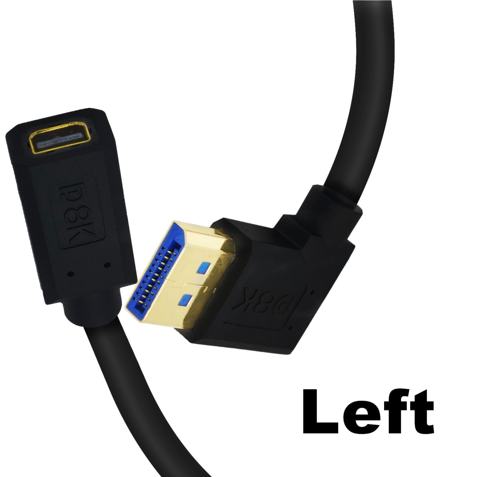 8K DisplayPort 1.4 Male to Mini DisplayPort Female Extension Cable 0.3m