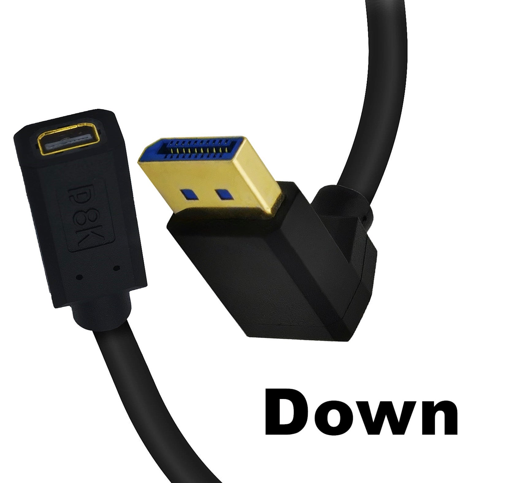 8K DisplayPort 1.4 Male to Mini DisplayPort Female Extension Cable 0.3m