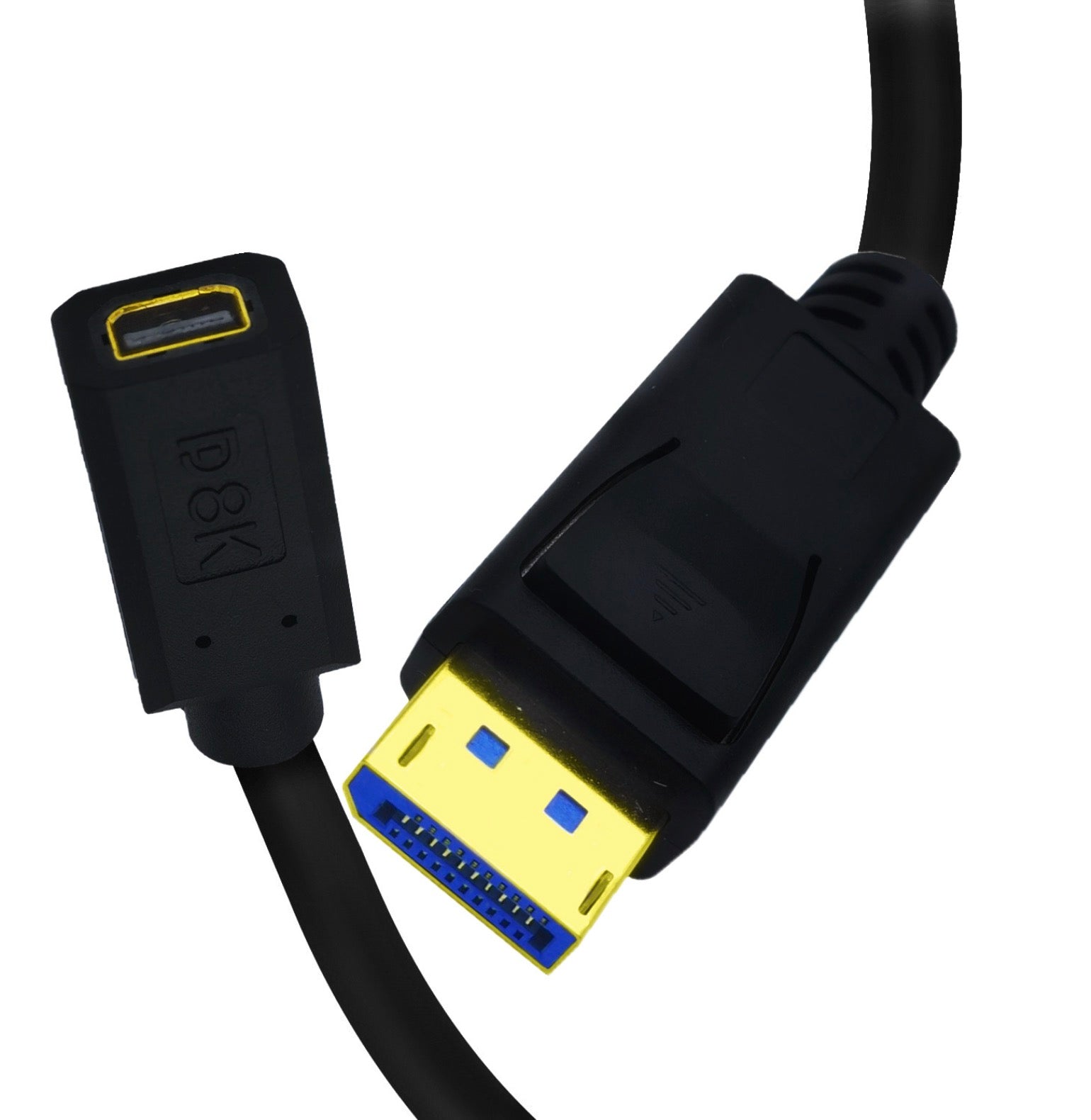 8K DisplayPort 1.4 Male to Mini DisplayPort Female Extension Cable 0.3m