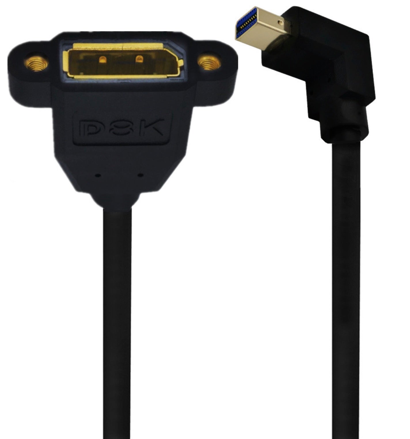 8K Mini DisplayPort 1.4 Male to DisplayPort Female Panel Mount Extension Cable