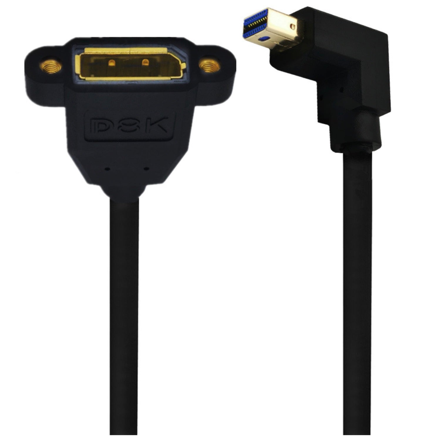 8K Mini DisplayPort 1.4 Male to DisplayPort Female Panel Mount Extension Cable