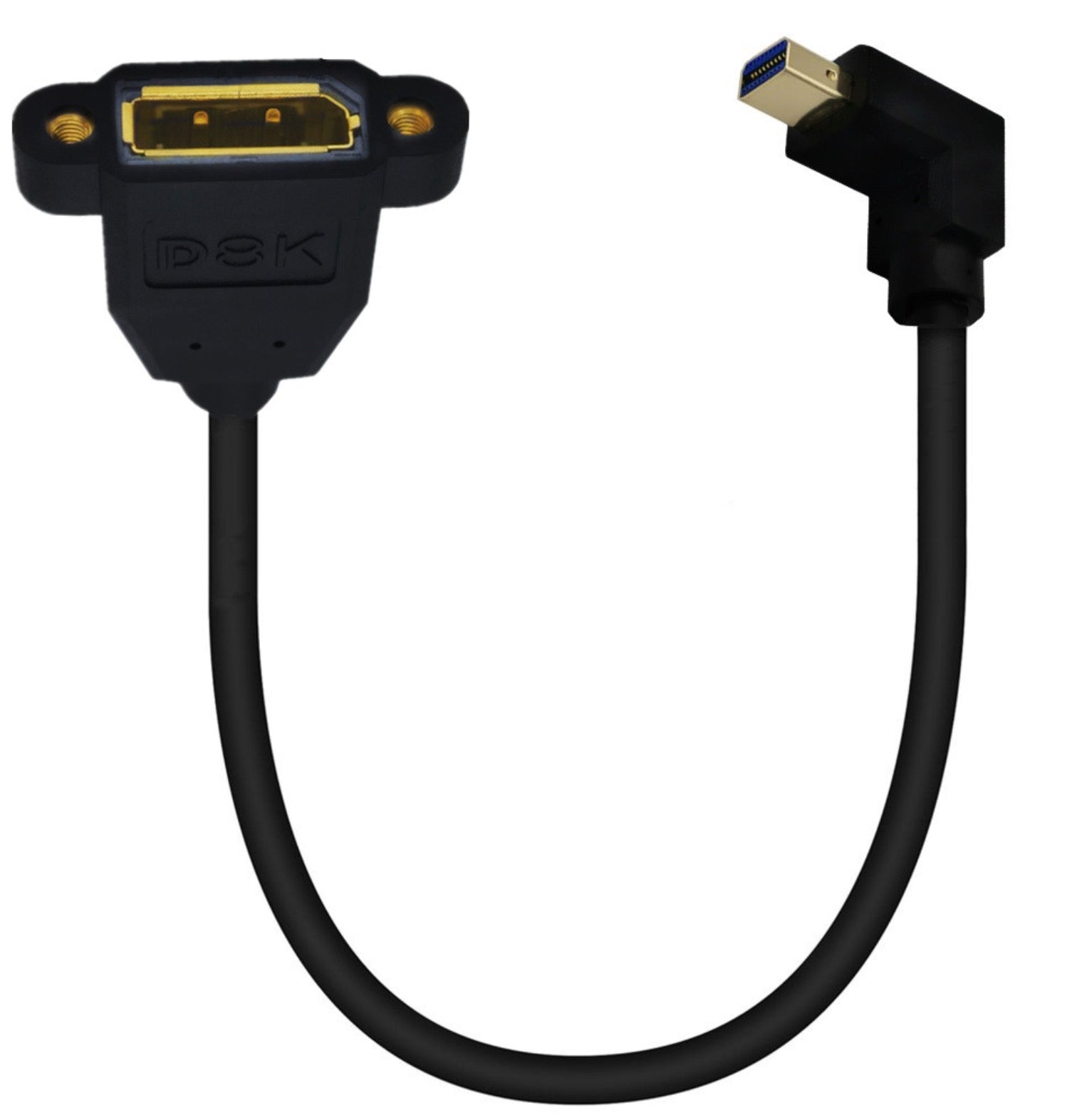 8K Mini DisplayPort 1.4 Male to DisplayPort Female Panel Mount Extension Cable