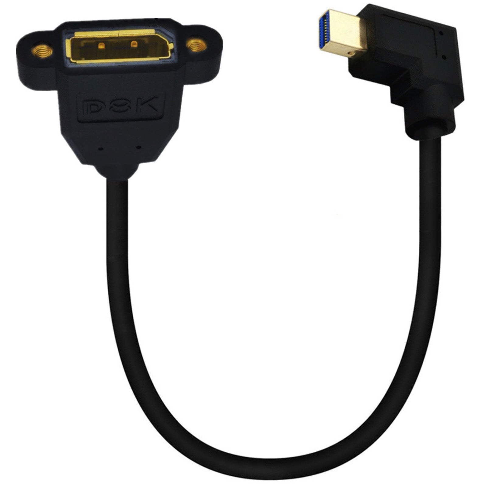 8K Mini DisplayPort 1.4 Male to DisplayPort Female Panel Mount Extension Cable