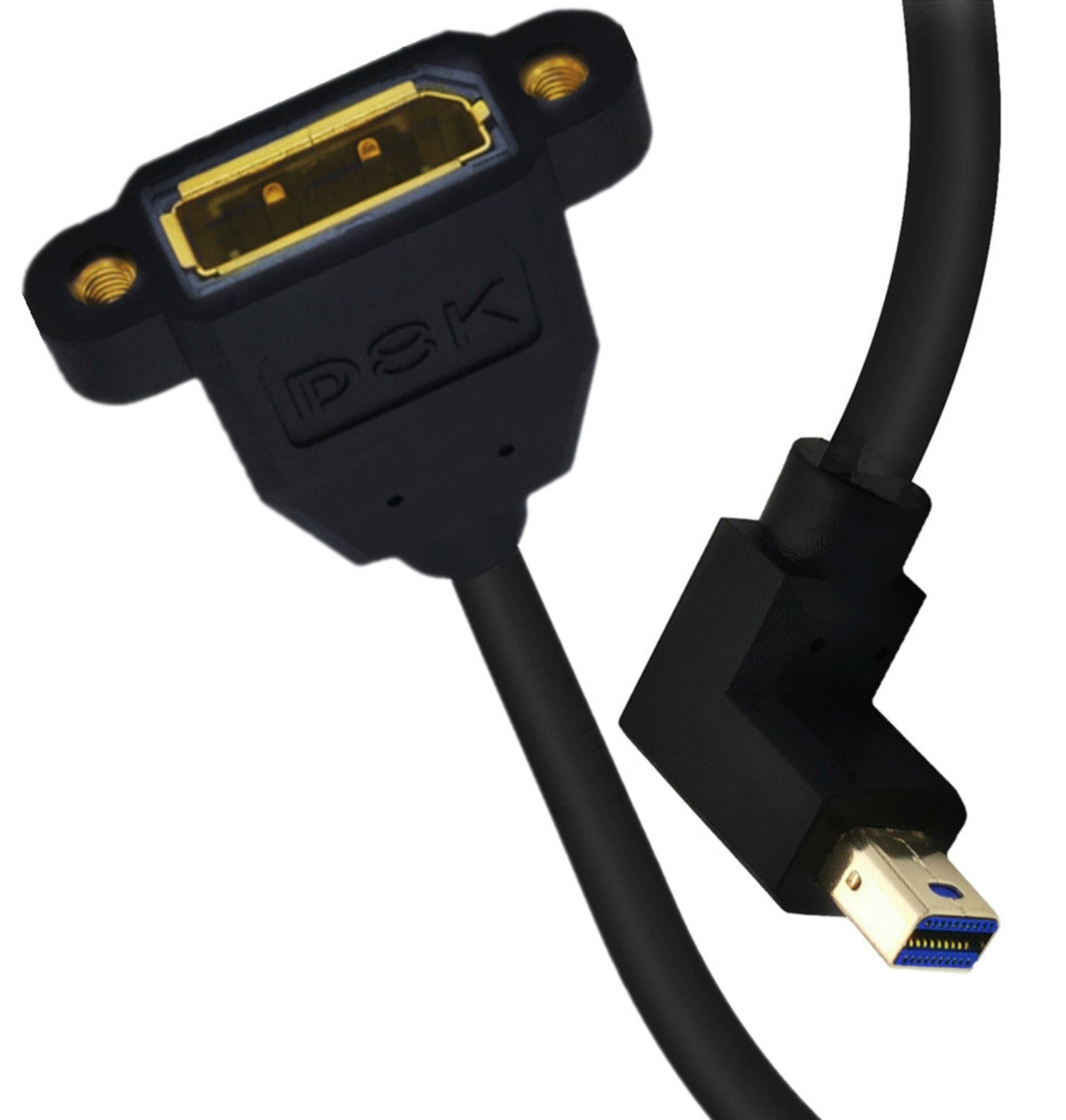 8K Mini DisplayPort 1.4 Male to DisplayPort Female Panel Mount Extension Cable