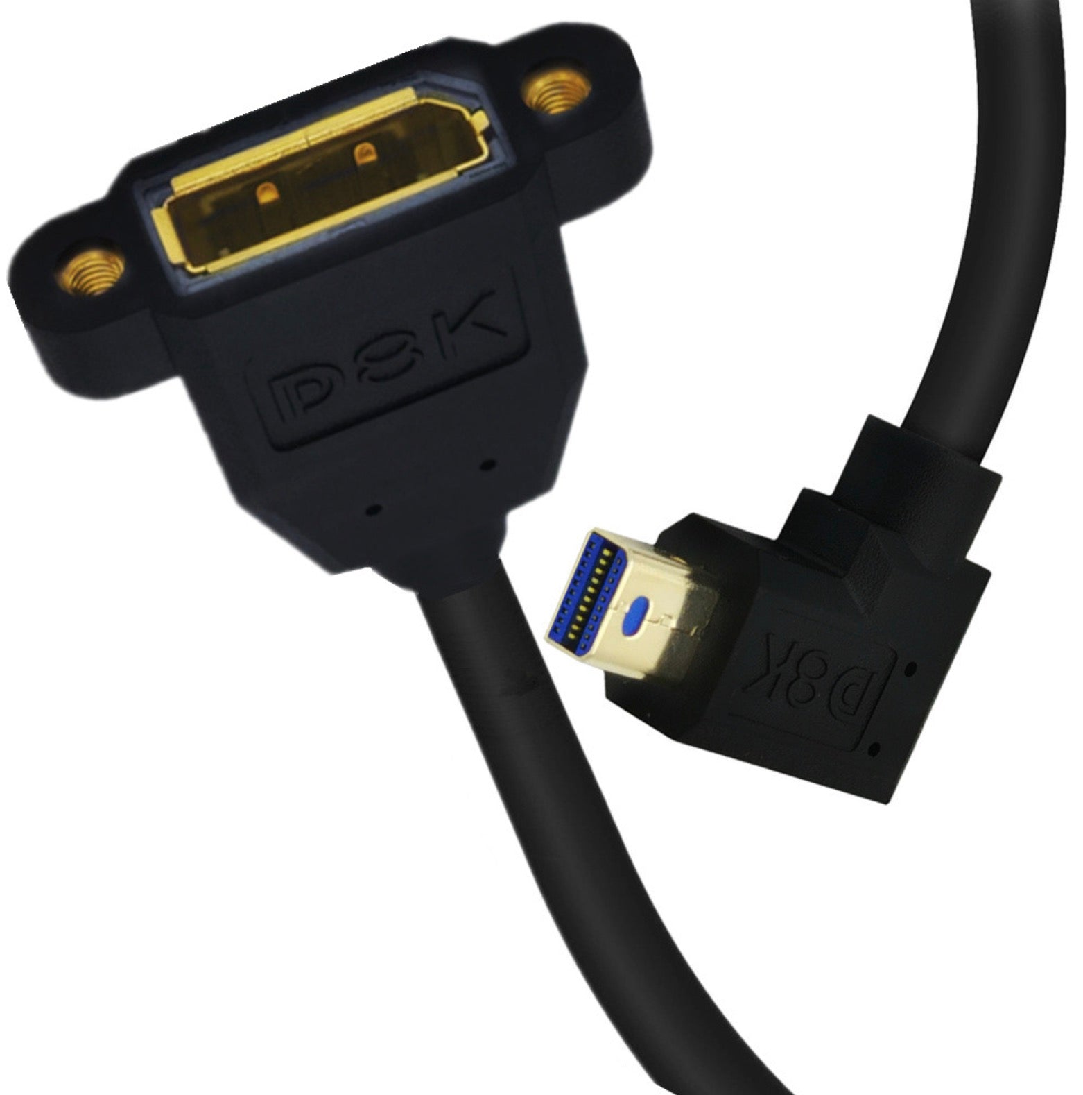 8K Mini DisplayPort 1.4 Male to DisplayPort Female Panel Mount Extension Cable