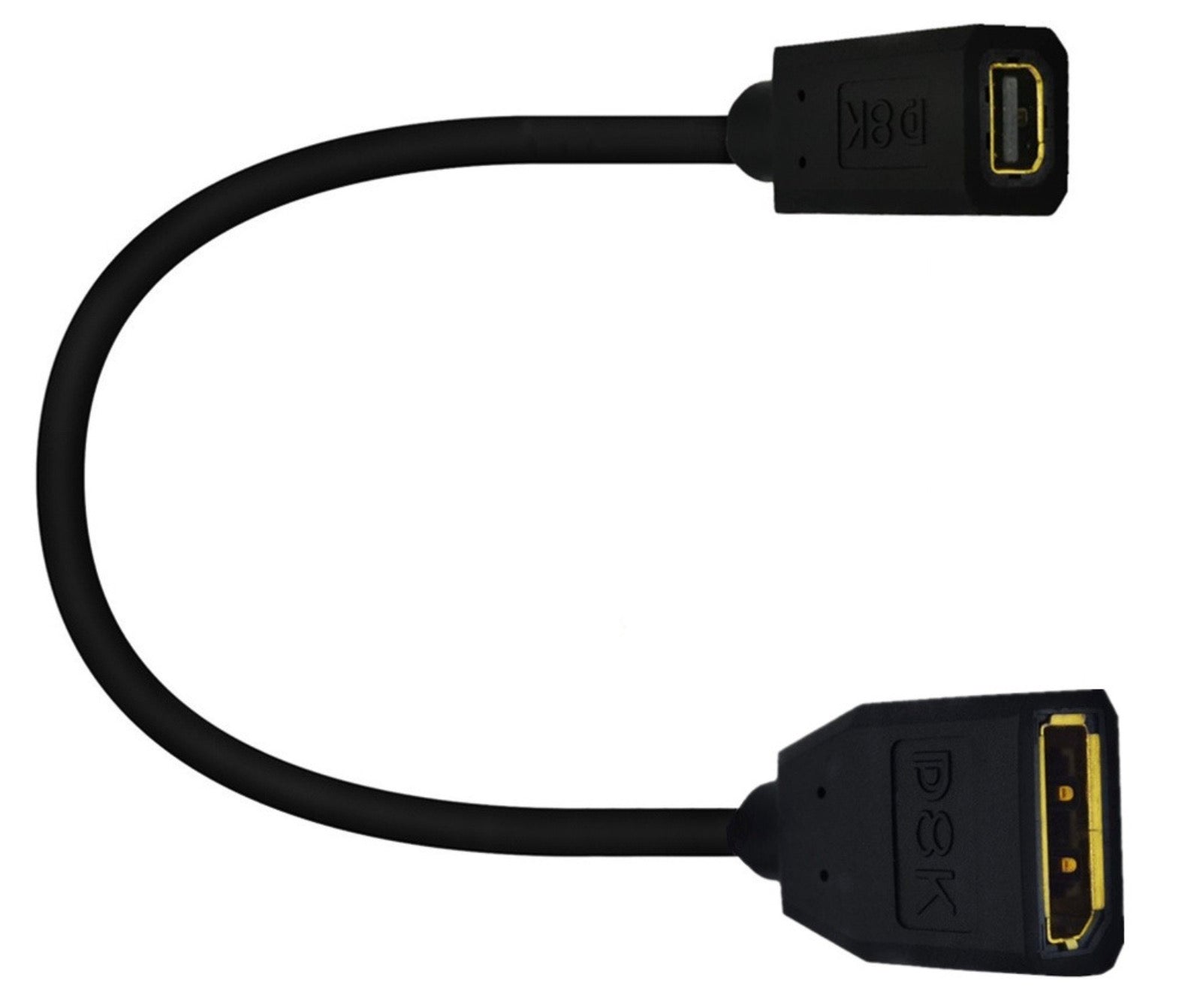 8K DisplayPort 1.4 Female to Mini DisplayPort Female Extension Cable