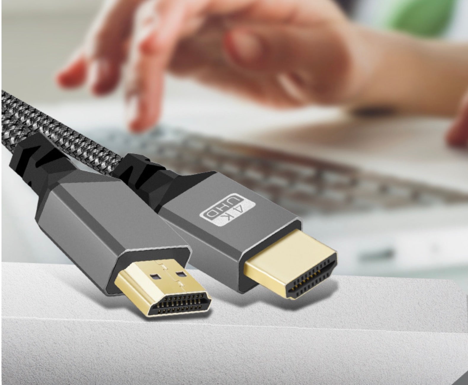 HDMI 2.0 Male to HDMI Male Video Monitor Braided Cable 4K@60Hz