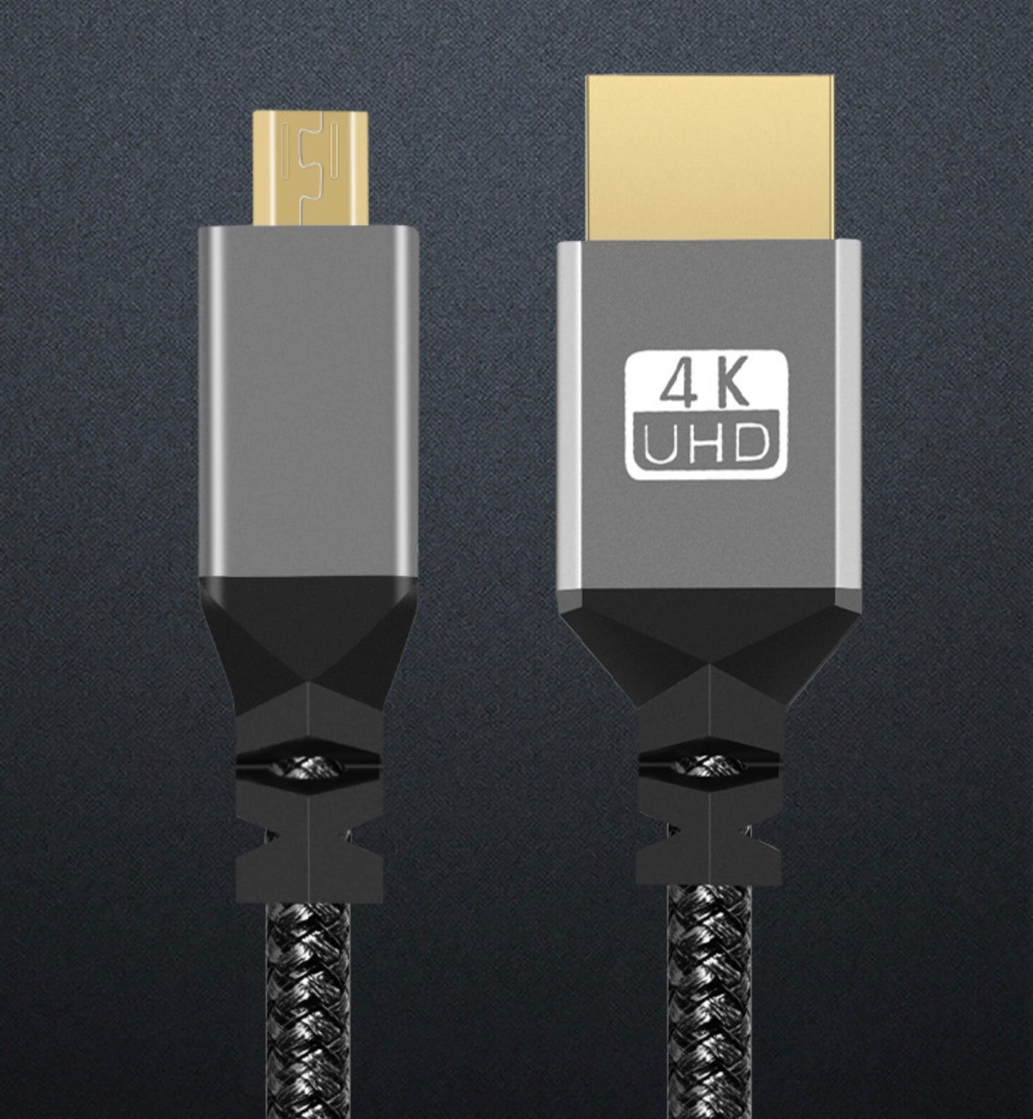 Micro HDMI to HDMI 2.0 Braided Video Monitor Cable 4K 60Hz