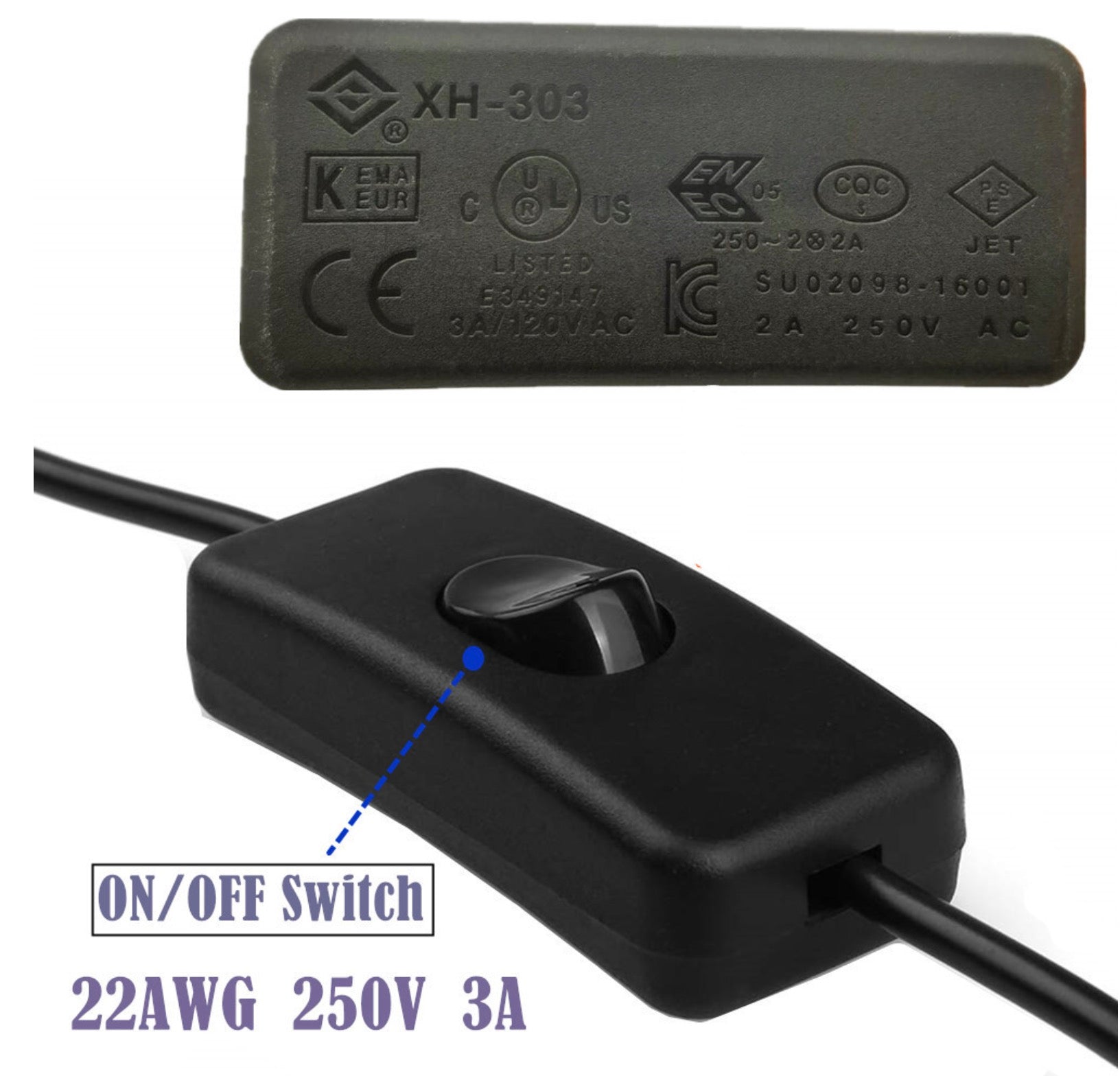 USB 2.0 A Male to Female Data Charging Extension Cable with On/Off Switch