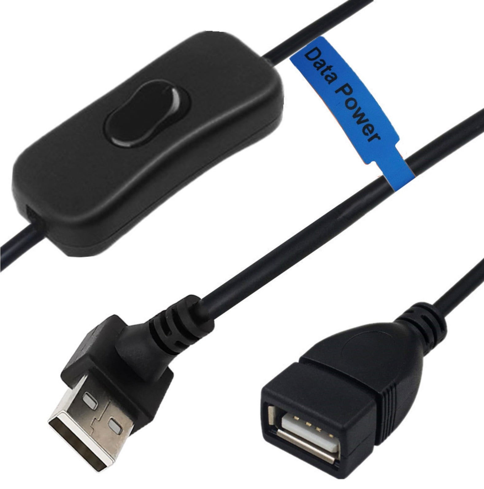 USB 2.0 A Male to Female Data Charging Extension Cable with On/Off Switch