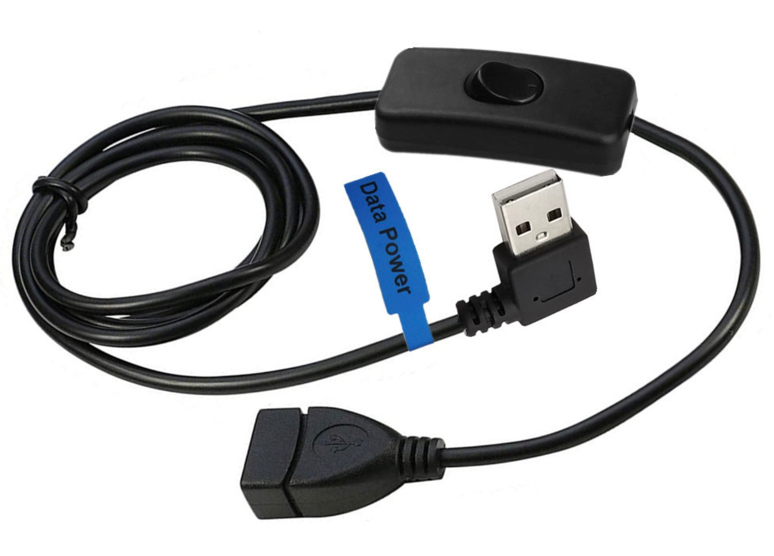 USB extension cable with inline rocker switch