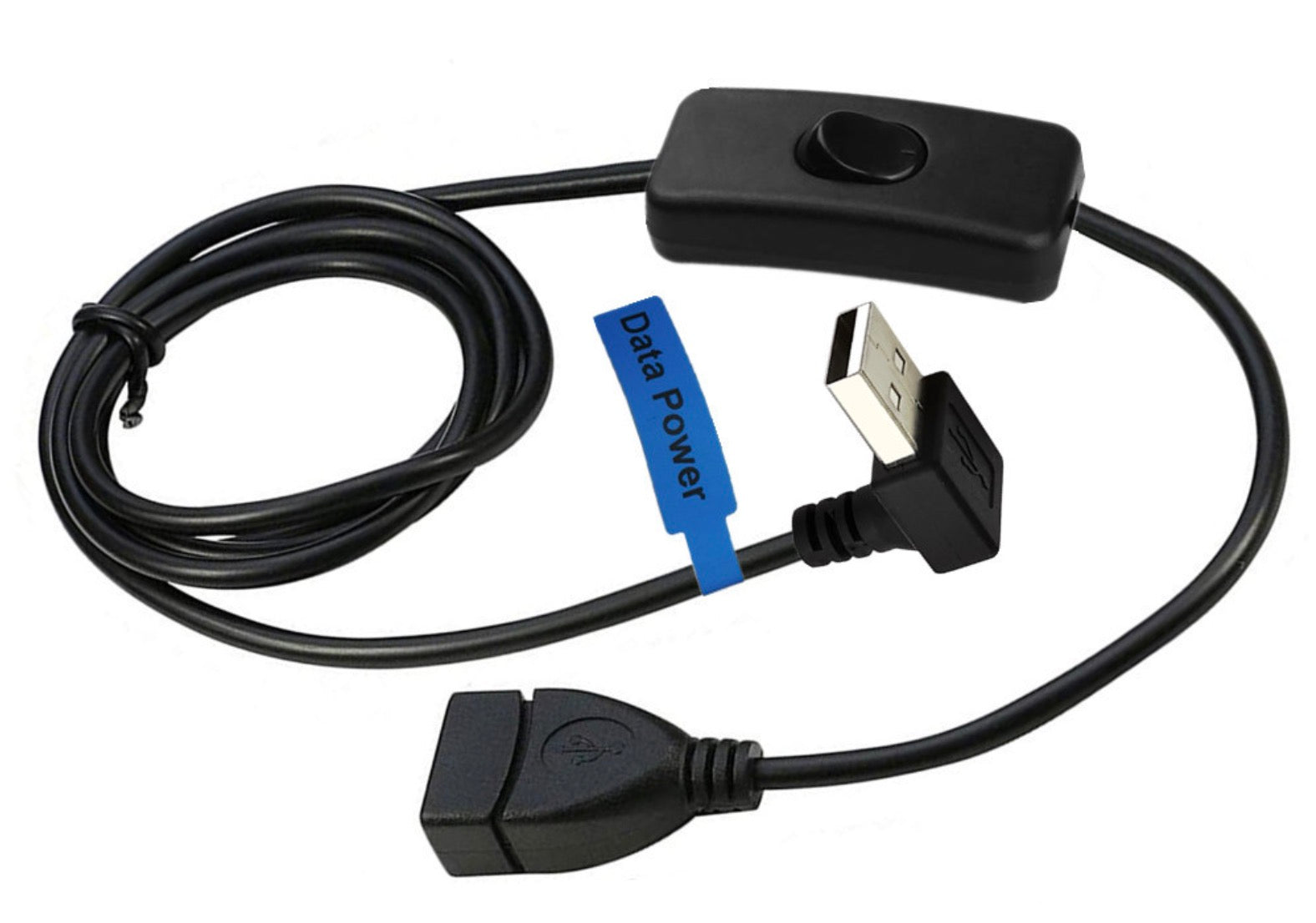 USB 2.0 A Male to Female Extension Cable with On/Off Switch – 1m Data & Charging