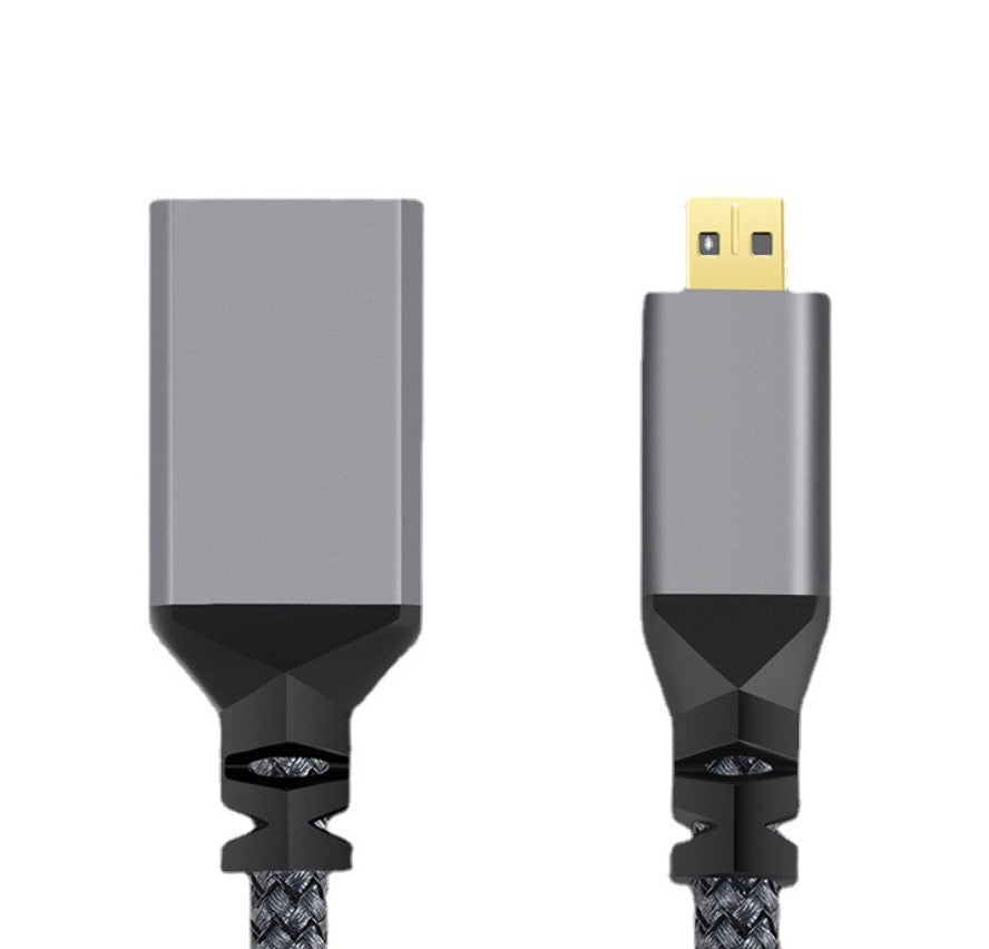 4K Micro HDMI Male to Standard HDMI-A Type Female Braided Cable 18Gbps 0.2m