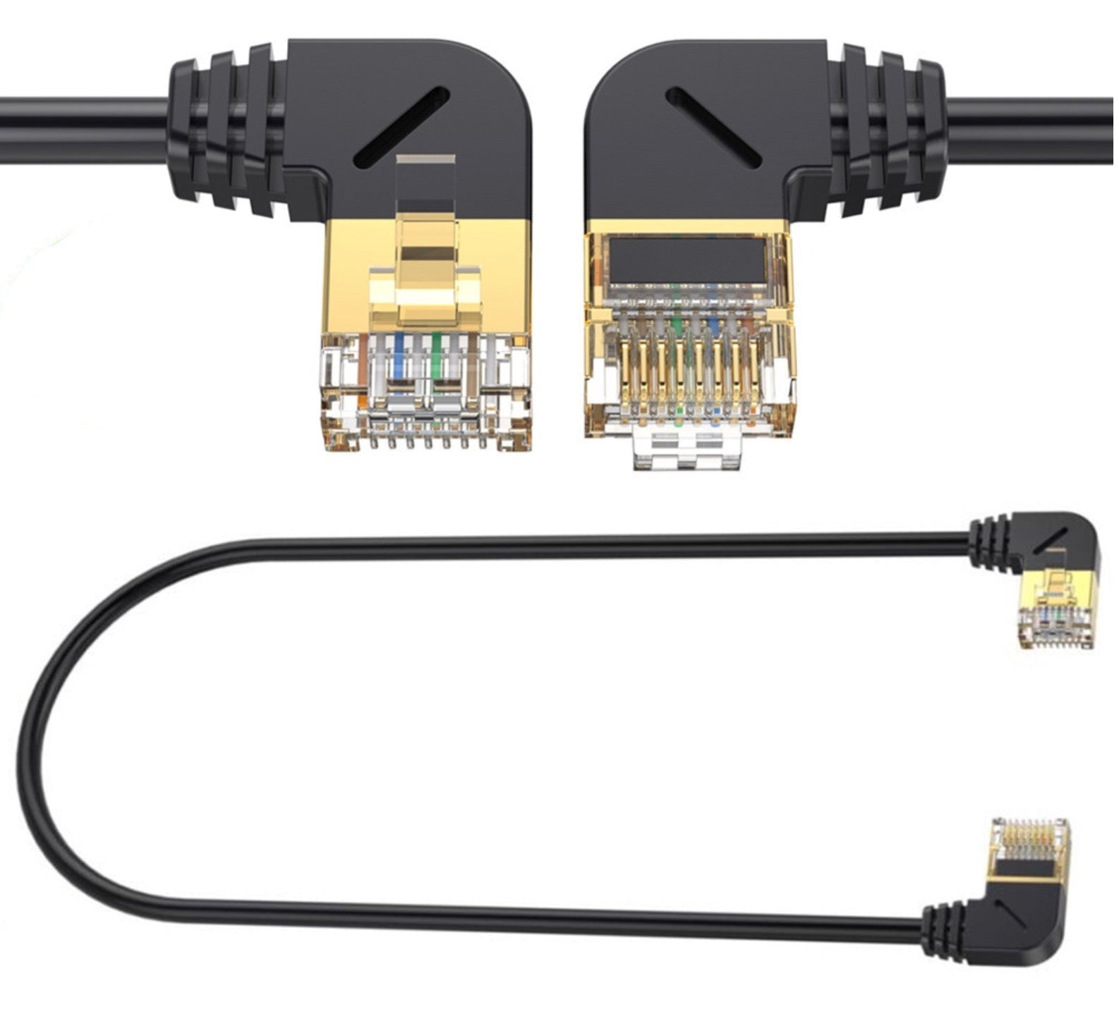 CAT8 RJ45 Ethernet Cable 40Gbps 2000Mhz High Speed Gigabit SFTP LAN Network (Left to Left) 0.5m