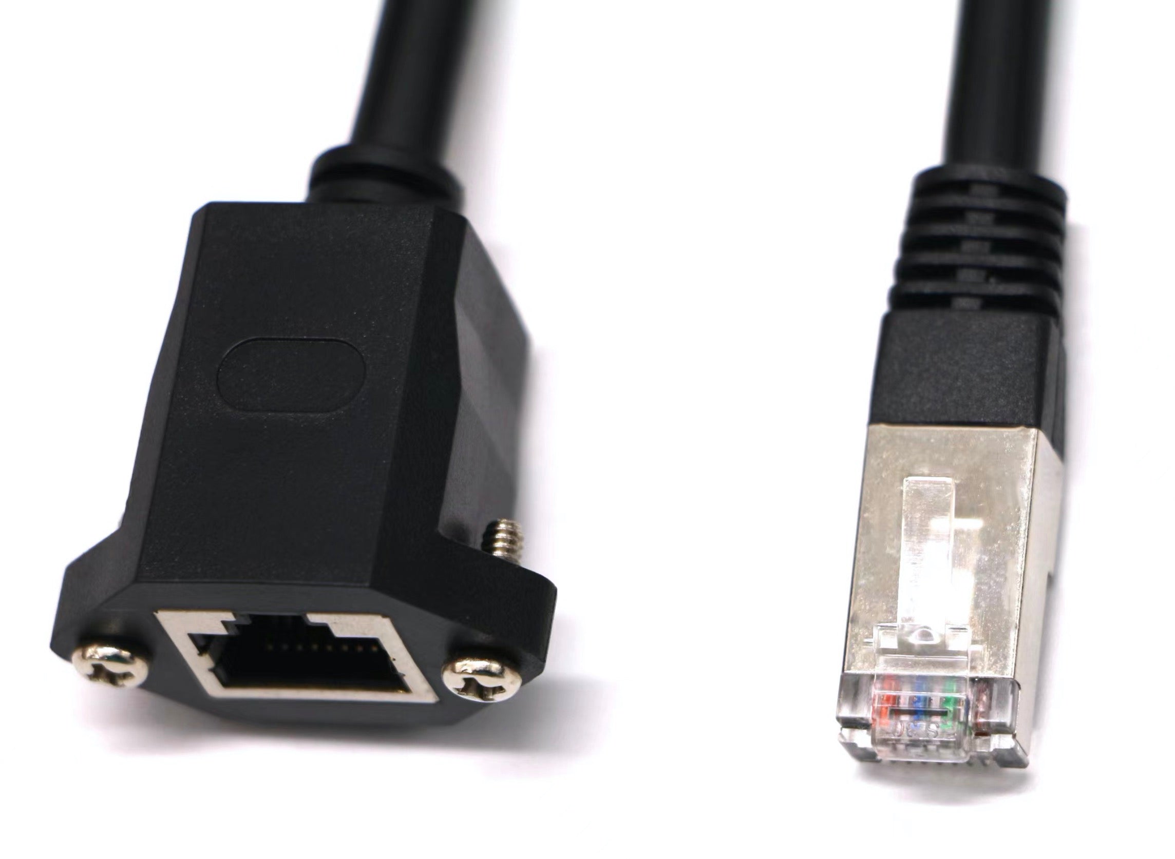 RJ45 CAT6 Male to Female Panel Mount Ethernet Lan Network Extension Cable 2m