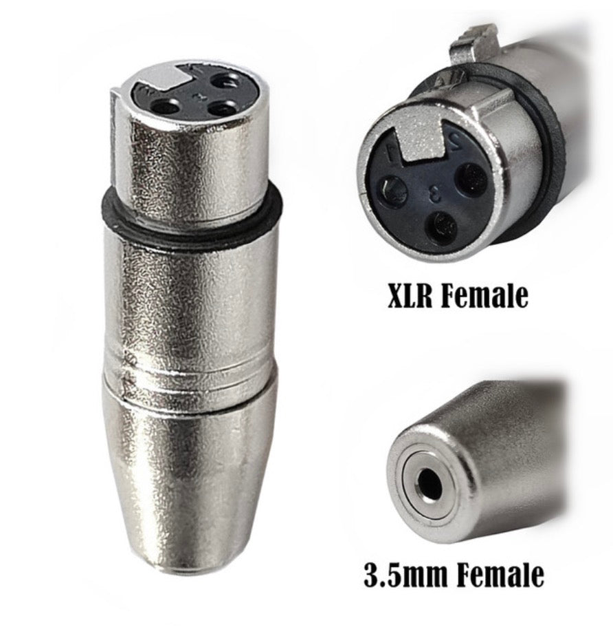 XLR Female to 3.5mm 1/8 Balanced Mini Jack Female Microphone Audio Converter Adapter