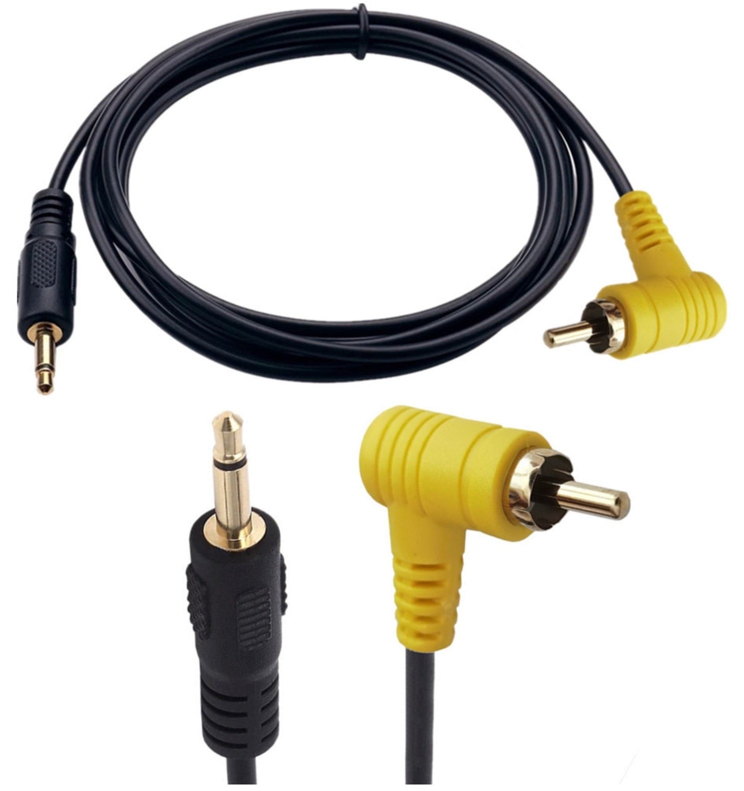 3.5mm 1/8 inch Mono Male Plug to 90 Degree Angled RCA Male Jack Audio Cable 1.8m