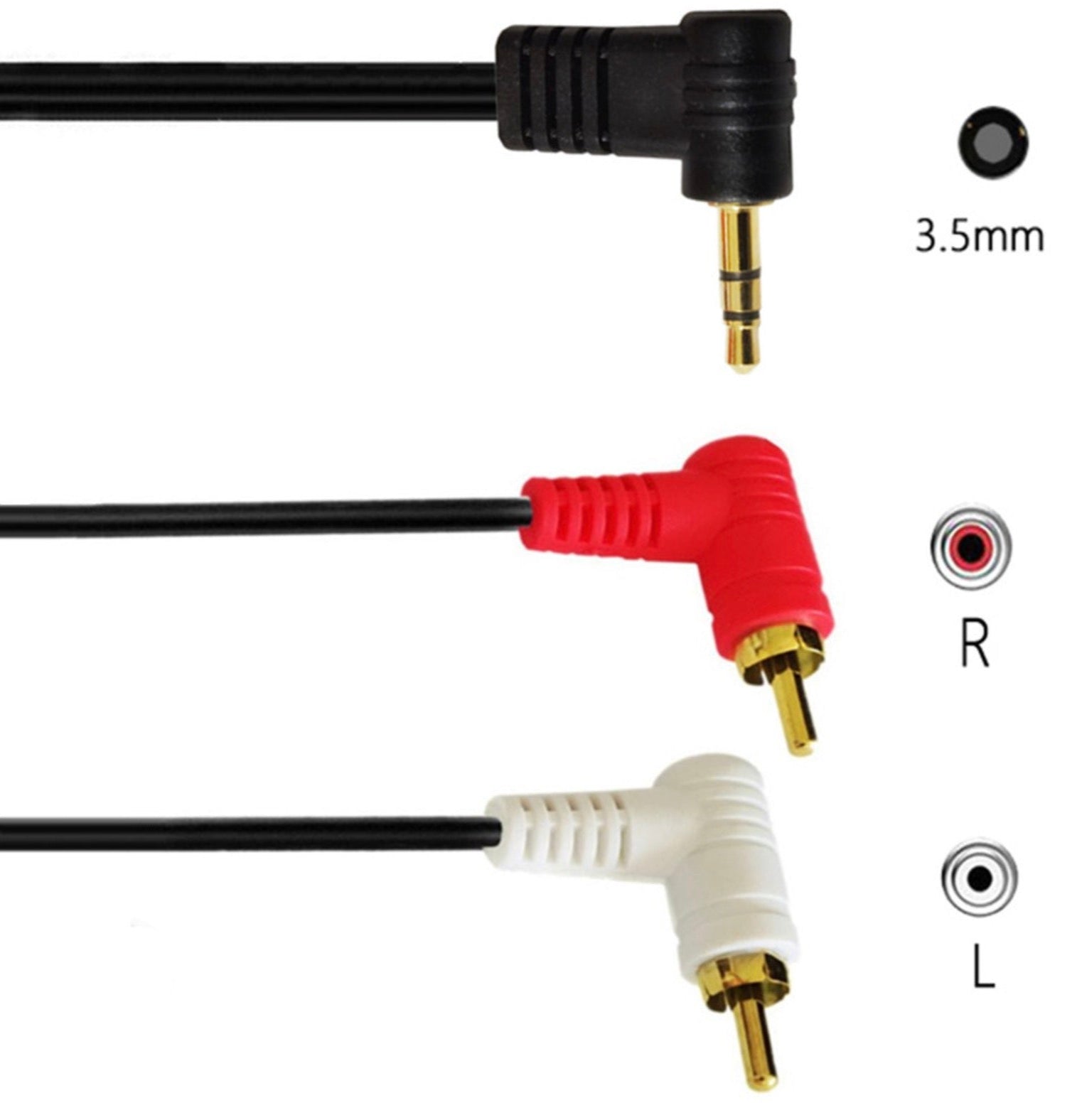 3.5mm 1/8 Stereo Mini Jack Male to 2 Male RCA Audio Splitter Cable