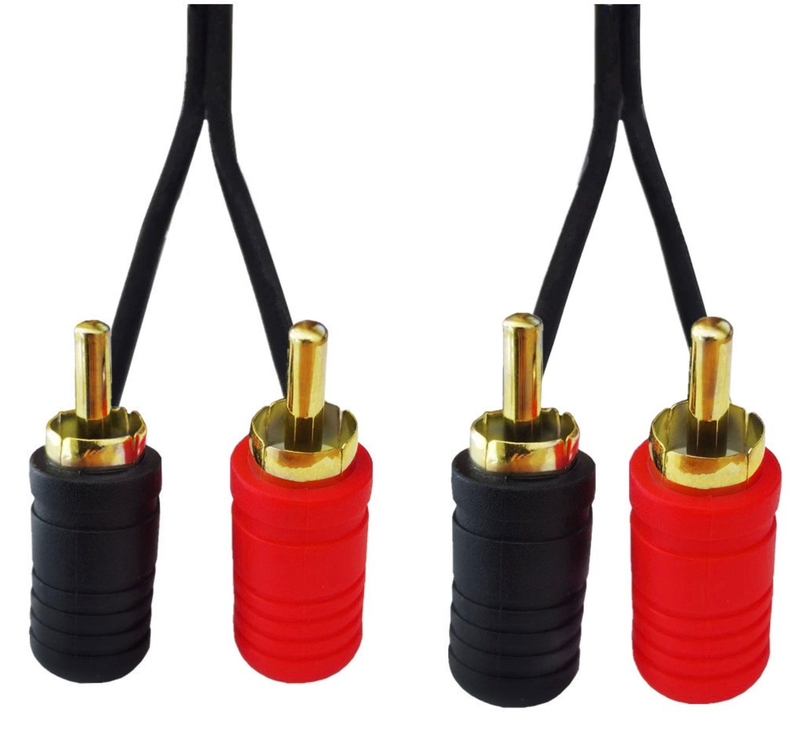 Dual RCA Angled Male to Angled Male Audio Stereo Subwoofer Cable 1m