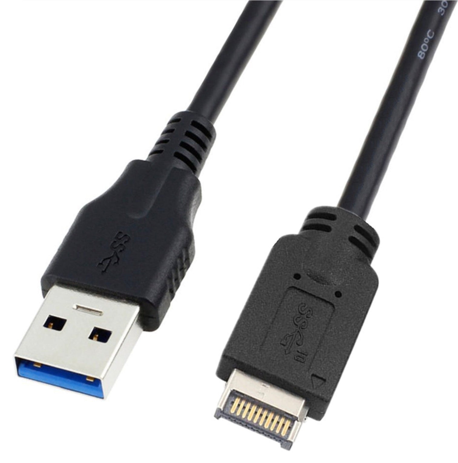 USB 3.1 Type E 24-pin Front Panel Header to USB 3.0 Type-A Male Extension Cable 0.5m